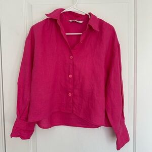 Zara Fuchsia Button-Down Shirt